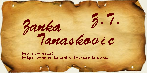 Žanka Tanasković vizit kartica